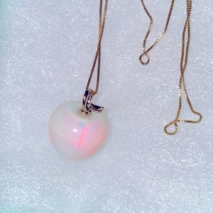 Boho Opal Apple 🍎 Gold Plated over Sterling Silver 16” Neckla…
